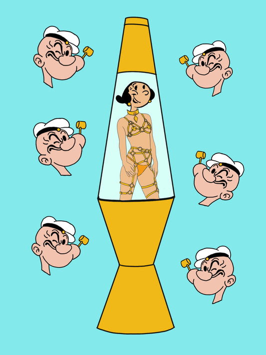 POPEYE AND OLIVE LAVA LAMP