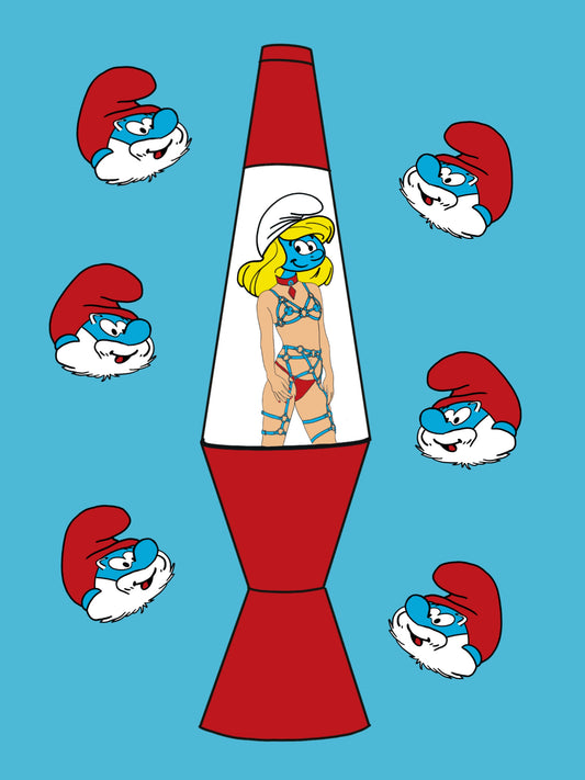 PAPA SMURF AND SMURFETTE LAVA LAMP